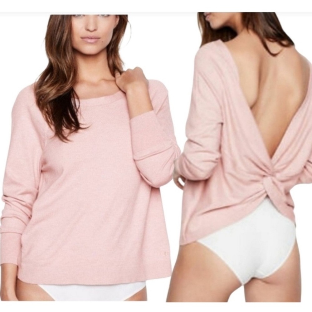 Victoria's Secret Blush Pink Knot Back Sweater